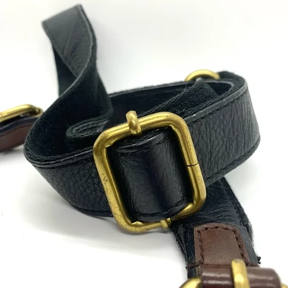 Vintage Fossil Black Burgundy Explorer Leather Patchwork Crossbody Bag - Picture 13 of 16